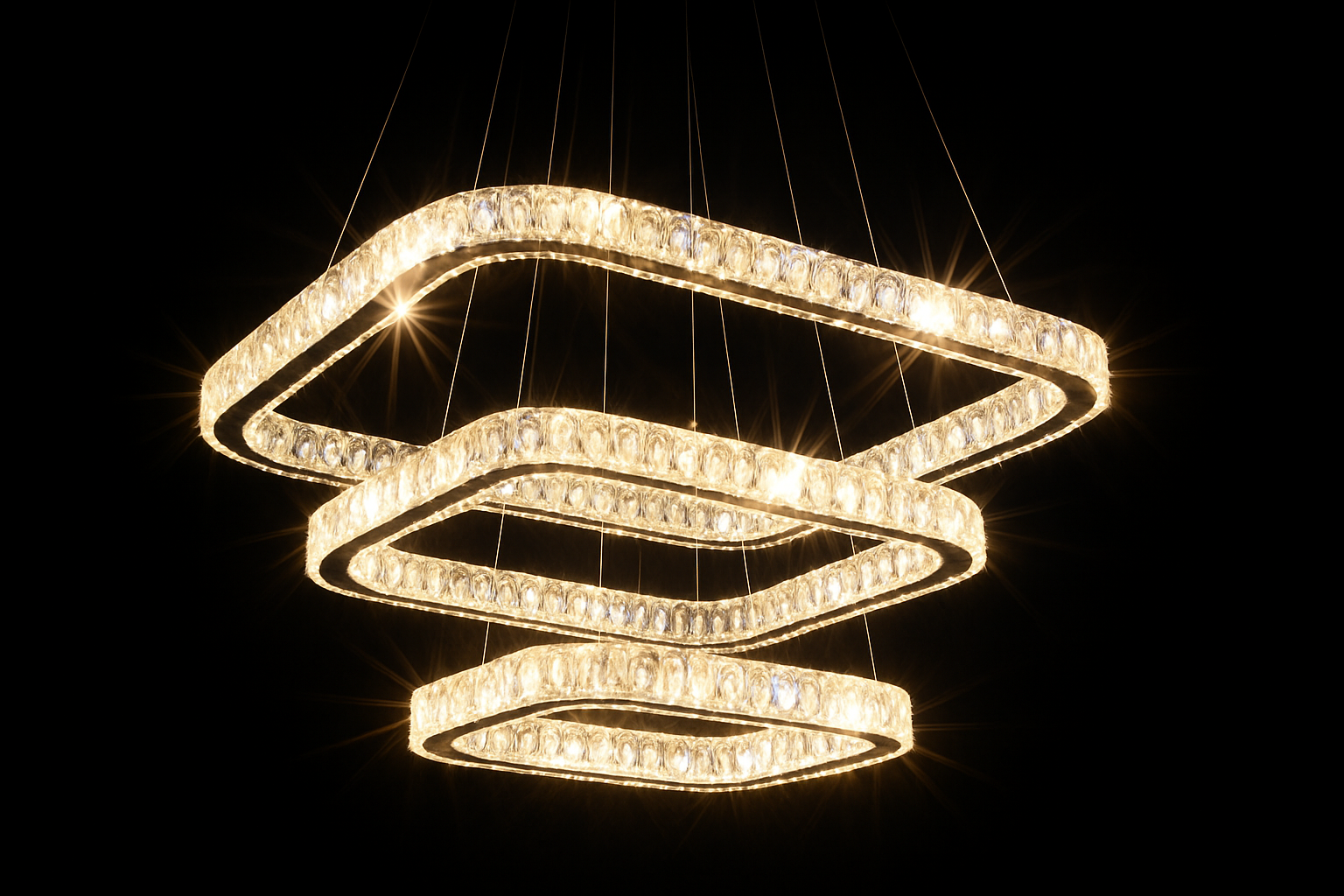 Modern Kristallkrona med Mer Ljus